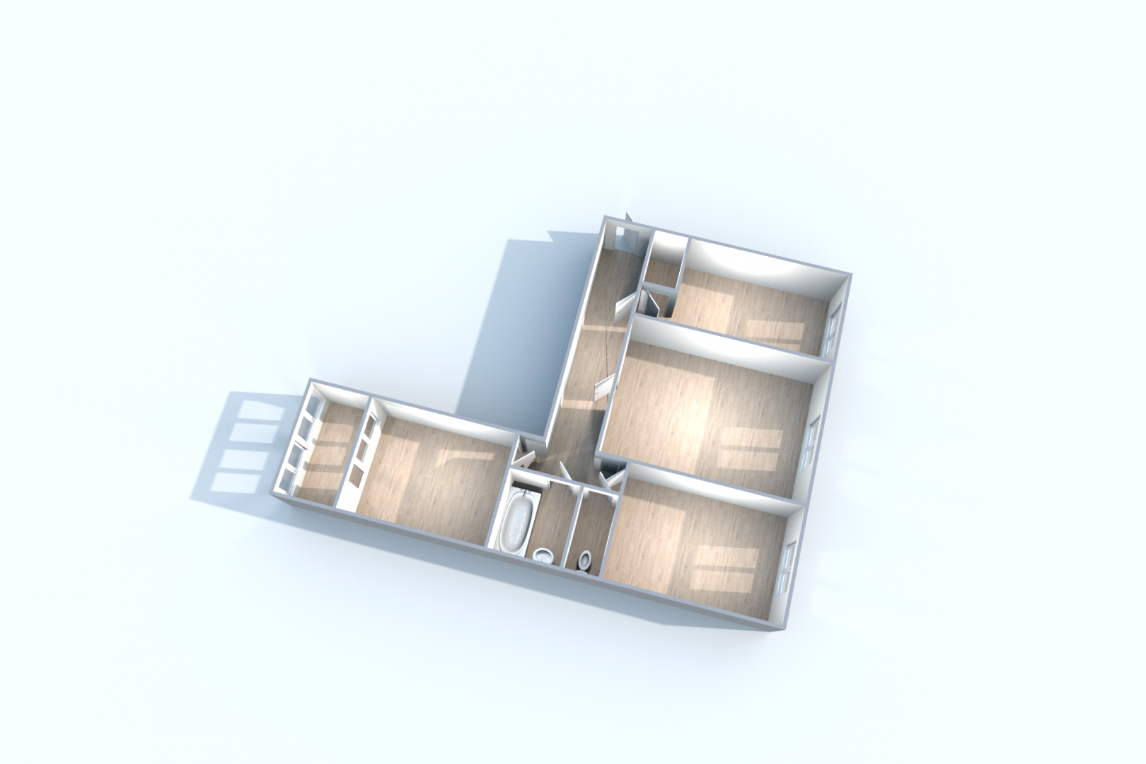 3-комнатная 65.7 м2 в ЖК undefined корпус null этаж 2