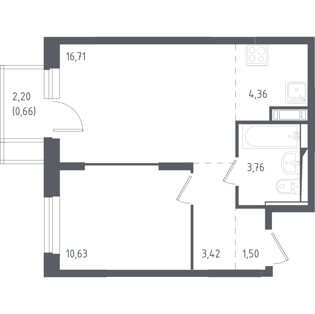 Студия 41 м2 в ЖК Пятницкие Луга корпус null этаж 9