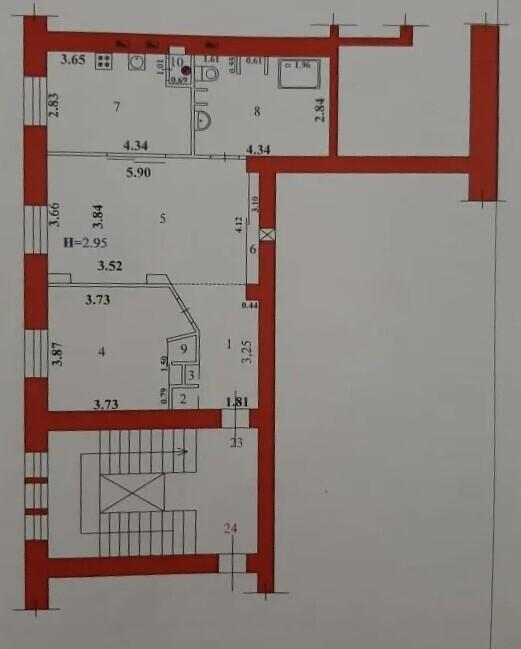 2-комнатная 58.4 м2 в ЖК undefined корпус null этаж 2