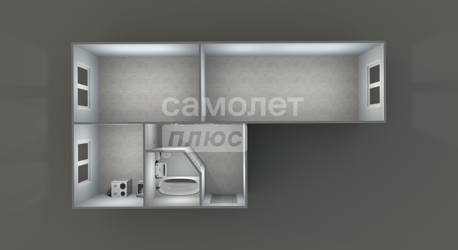 2-комнатная 44.5 м2 в ЖК undefined корпус null этаж 1