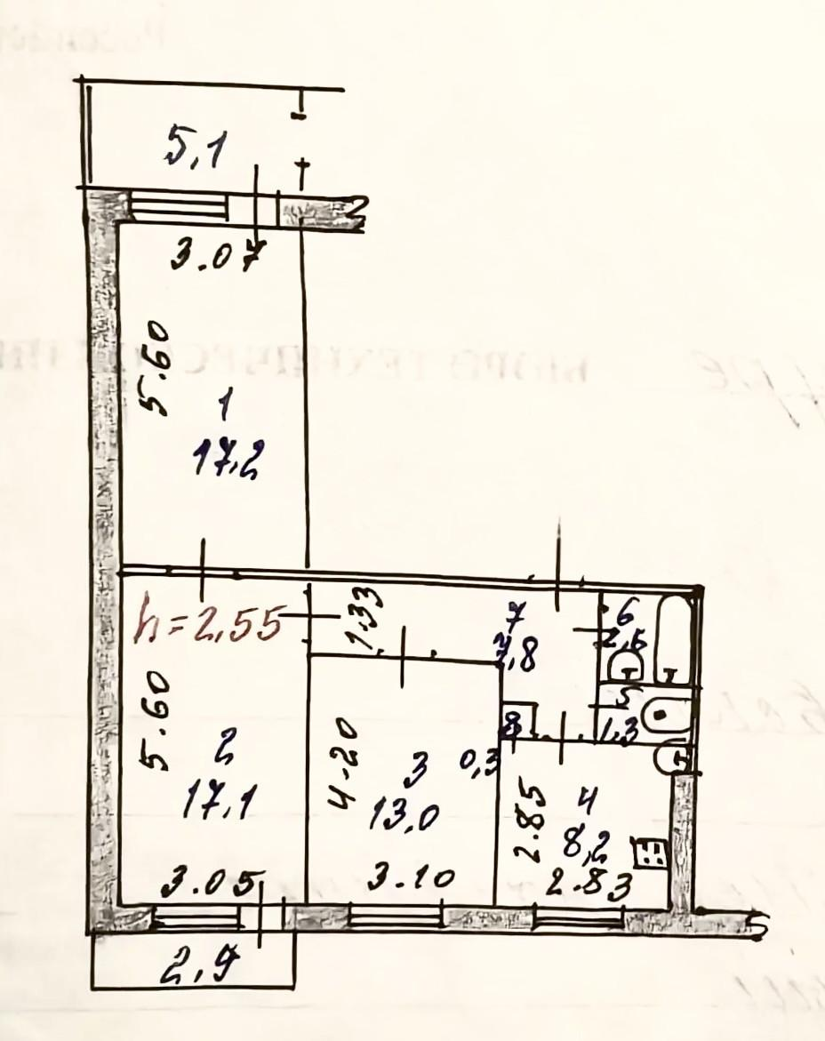 3-комнатная 67.5 м2 в ЖК undefined корпус null этаж 5