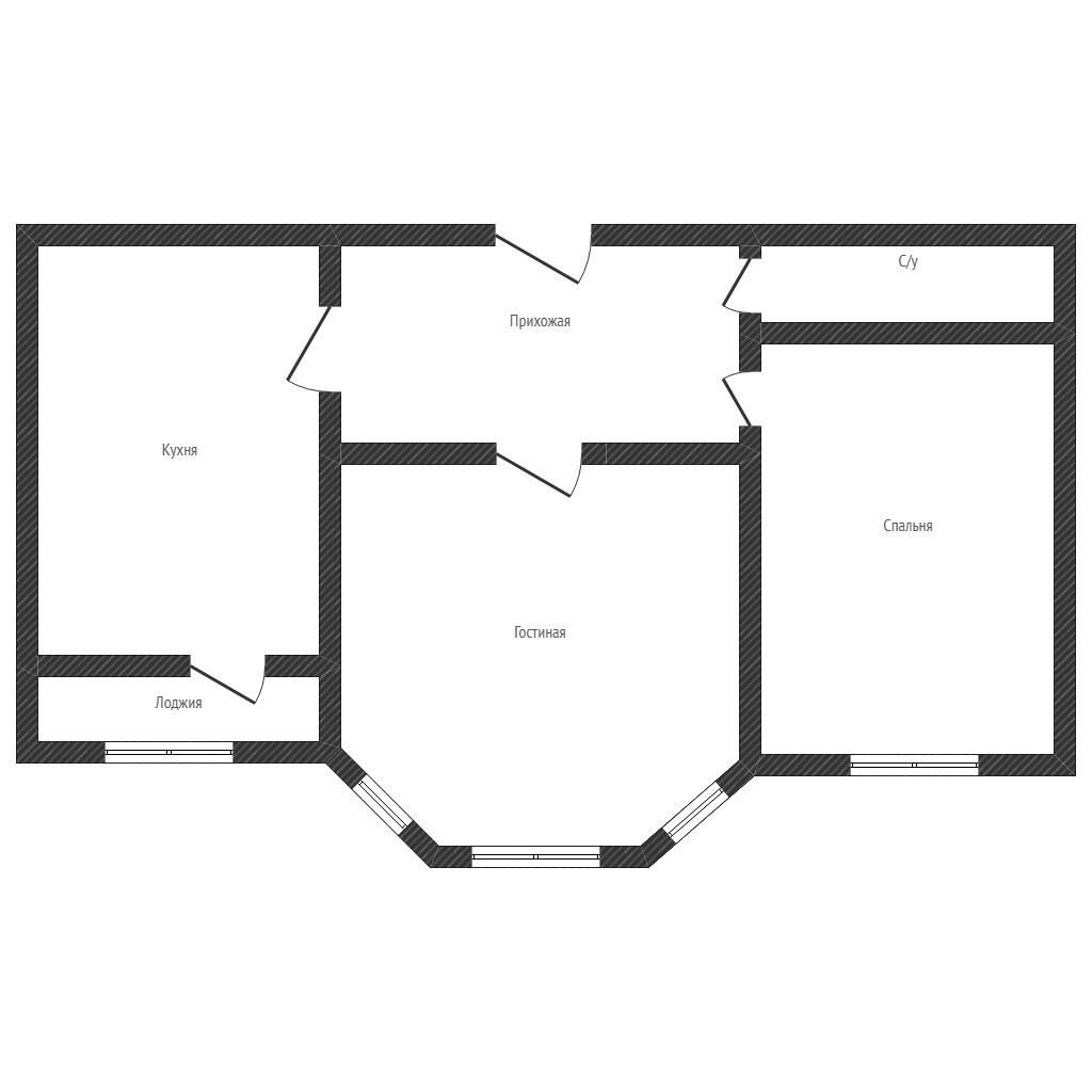 2-комнатная 60.8 м2 в ЖК undefined корпус null этаж 12