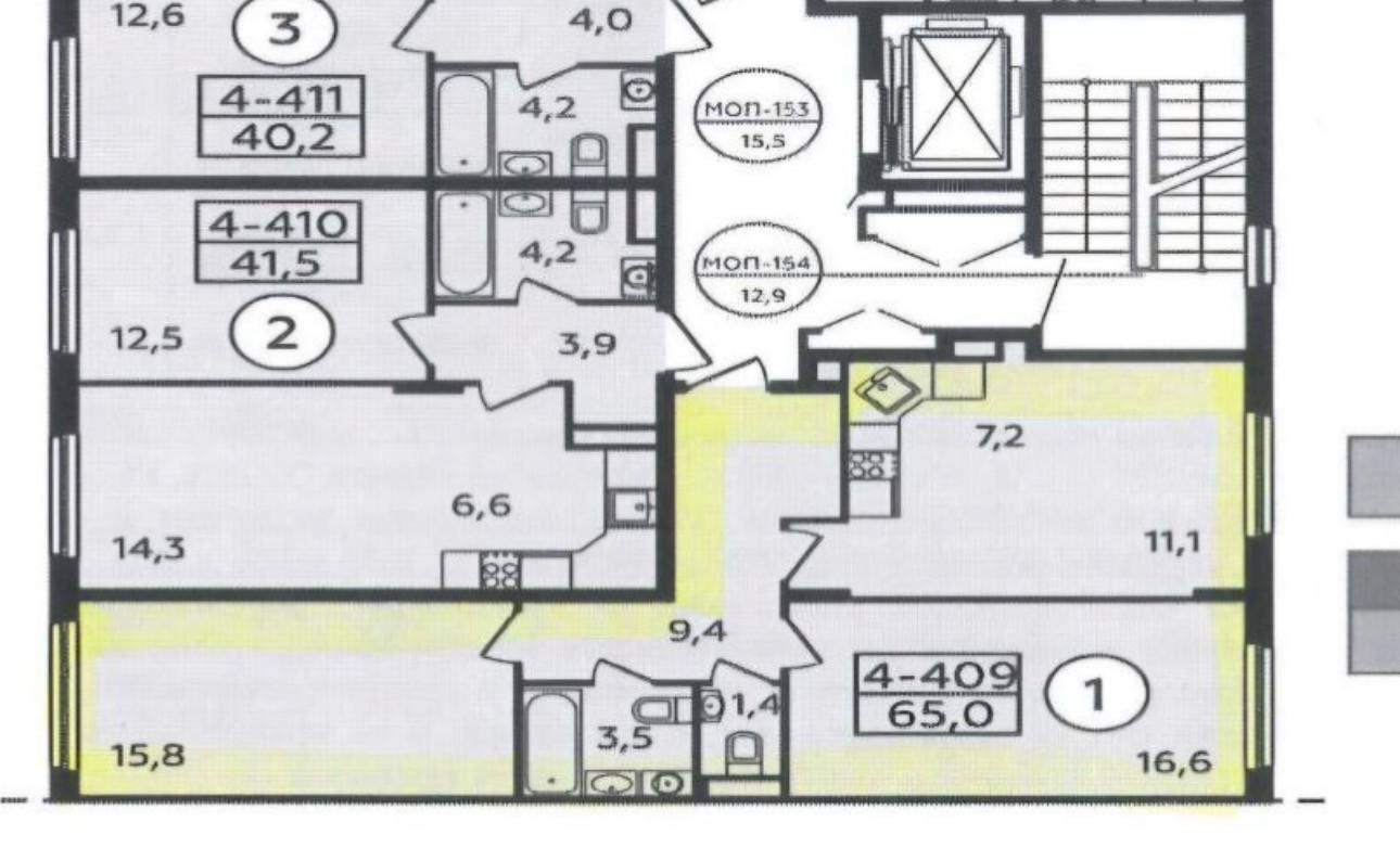 2-комнатная 65 м2 в ЖК undefined корпус null этаж 4