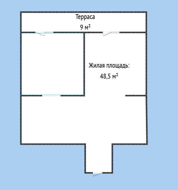 1-комнатная 57.5 м2 в ЖК undefined корпус null этаж 10