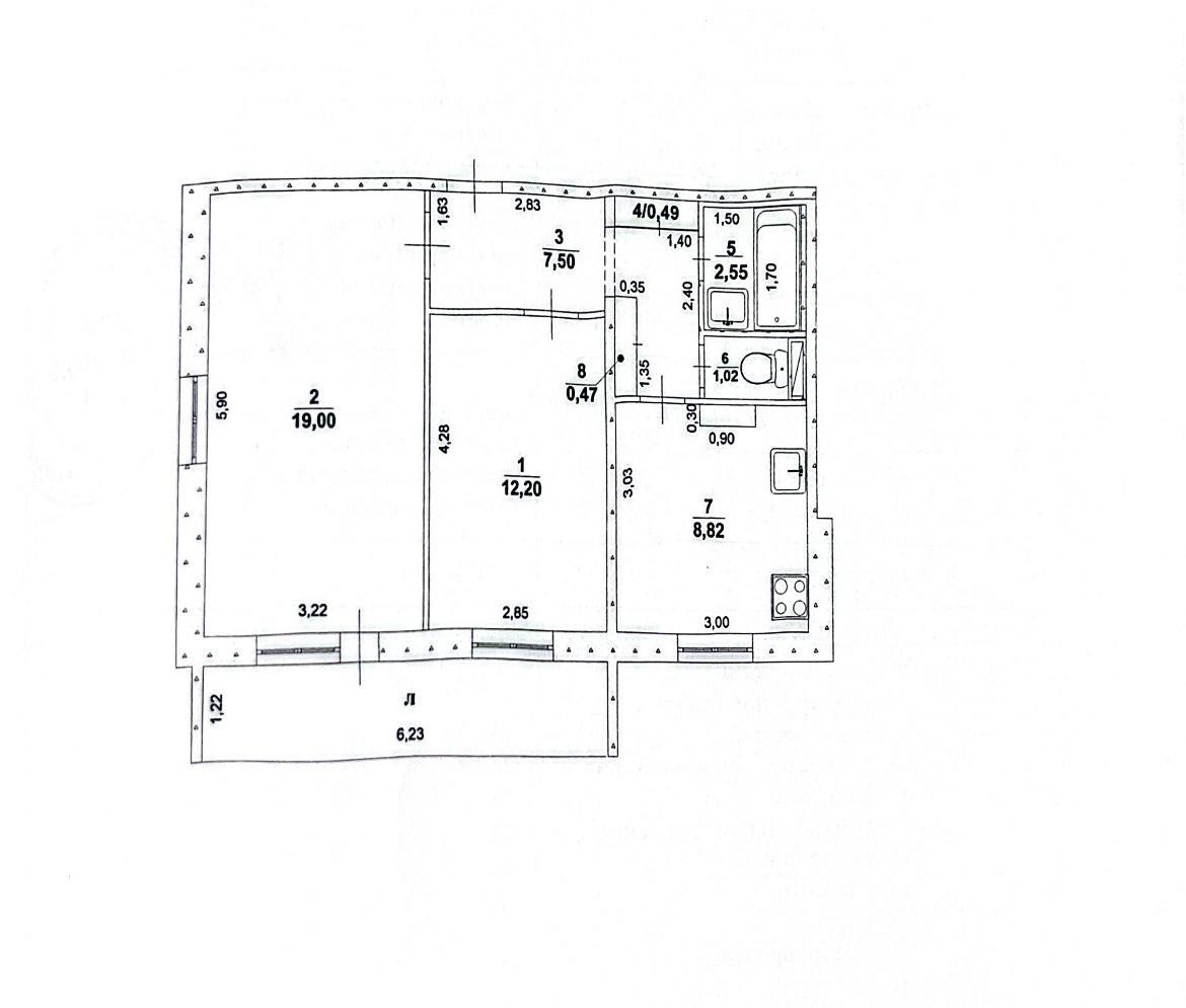 2-комнатная 52 м2 в ЖК undefined корпус null этаж 8