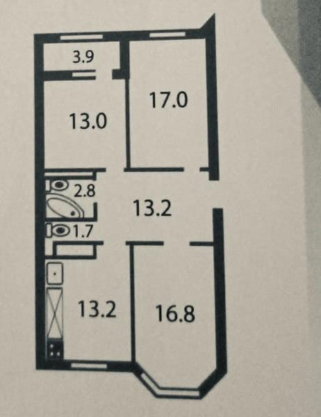 3-комнатная 72.8 м2 в ЖК undefined корпус null этаж 10