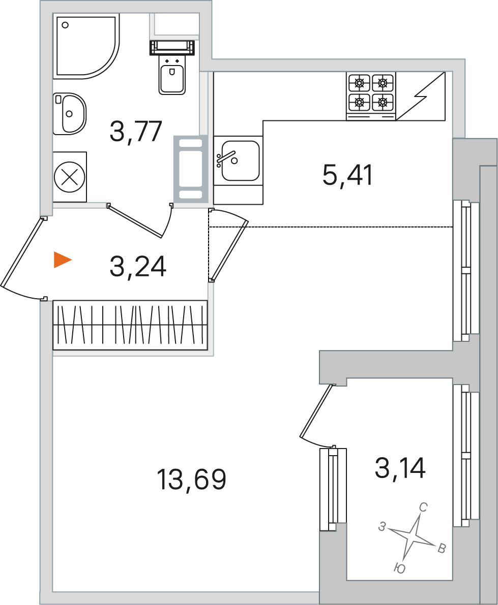Студия 27 м2 в ЖК Дубровский корпус null этаж 2
