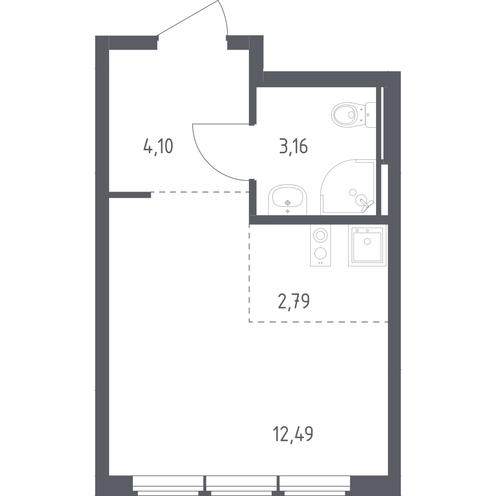 Студия 22 м2 в ЖК Остафьево корпус null этаж 4