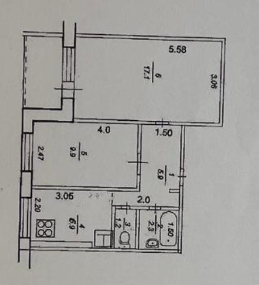 2-комнатная 44 м2 в ЖК undefined корпус null этаж 7