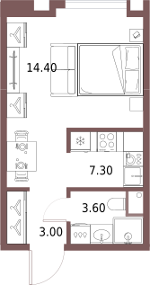 Студия 28 м2 в ЖК Северный порт. Береговые кварталы корпус null этаж 9
