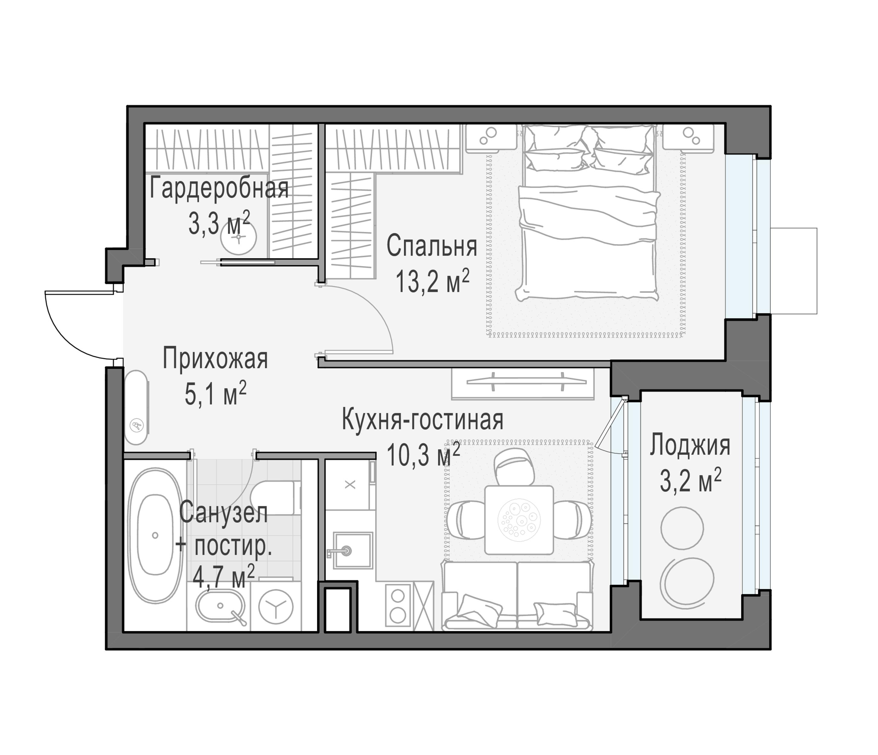 1-комнатная 36 м2 в ЖК Жилой квартал «Новое Медведково» корпус null этаж 3