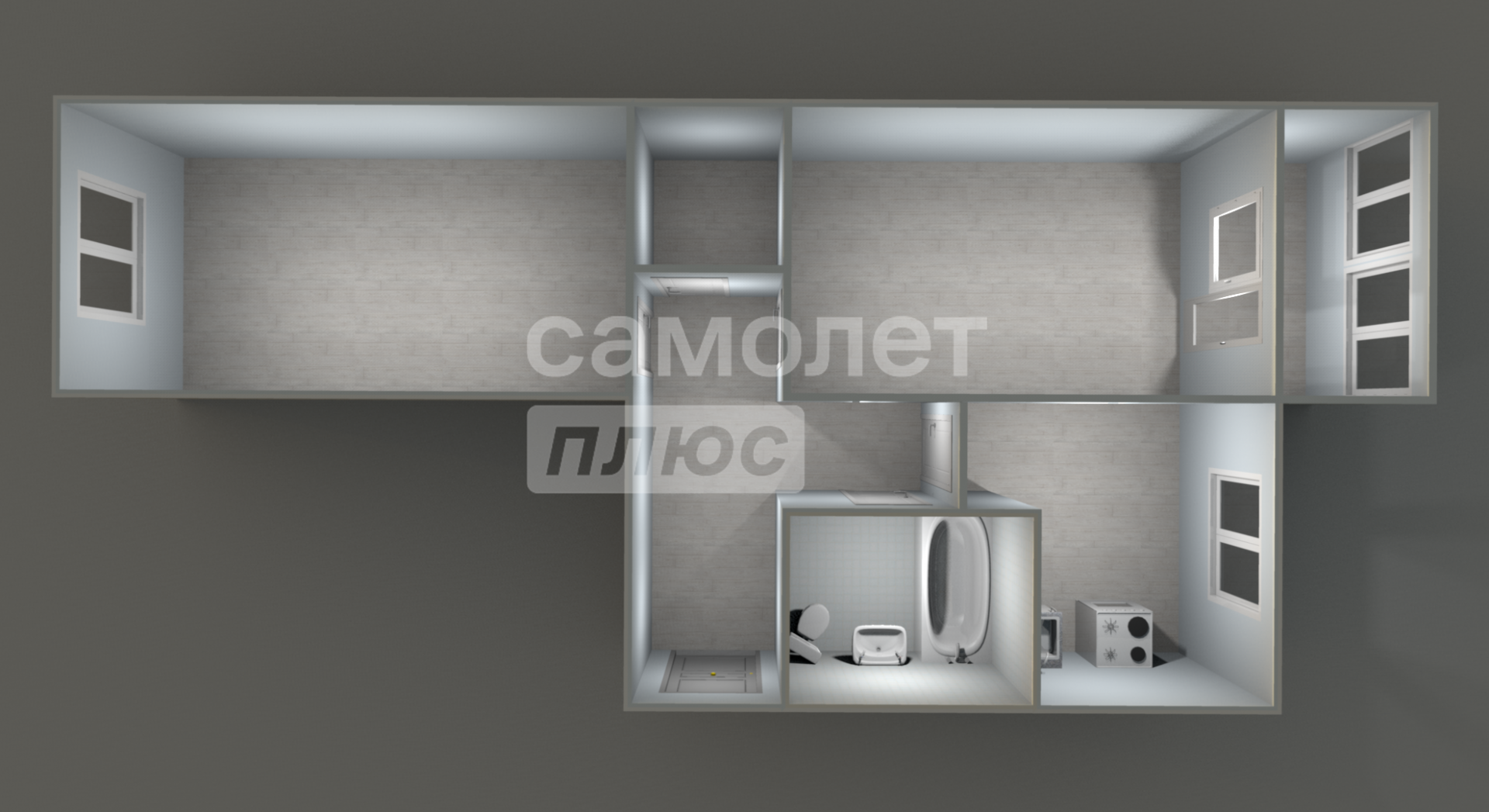 2-комнатная 47.4 м2 в ЖК undefined корпус null этаж 3