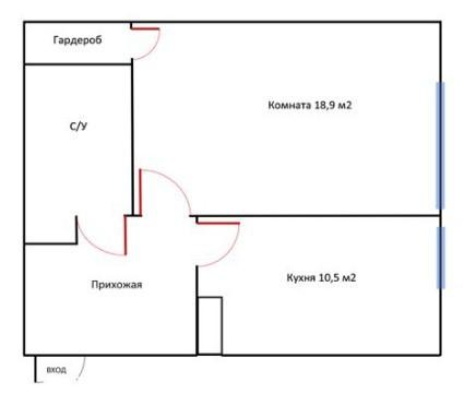 1-комнатная 41.9 м2 в ЖК undefined корпус null этаж 14