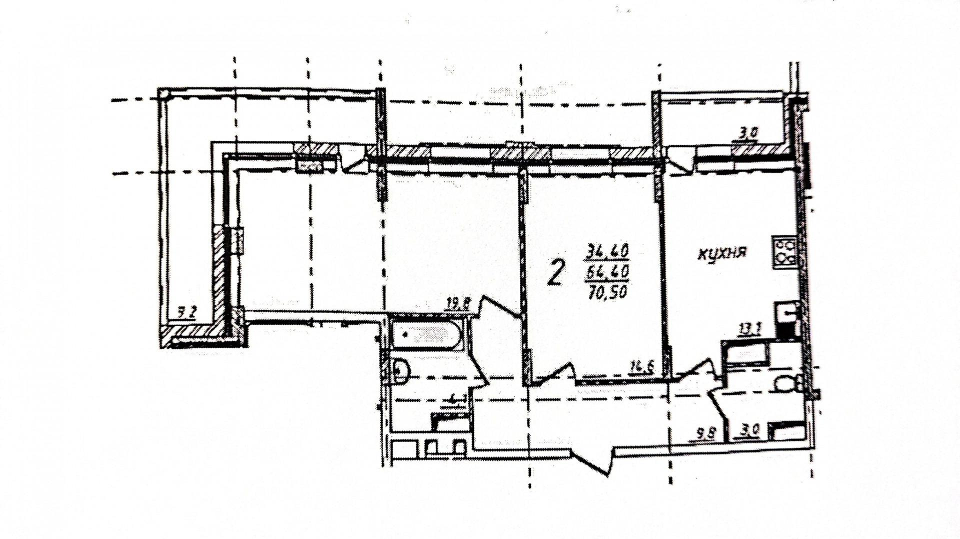 2-комнатная 65.3 м2 в ЖК undefined корпус null этаж 17