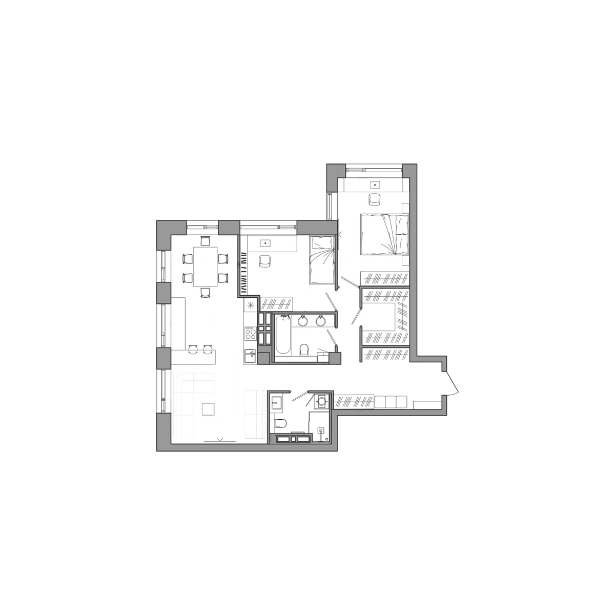 3-комнатная 90 м2 в ЖК Сады Маковского корпус null этаж 20