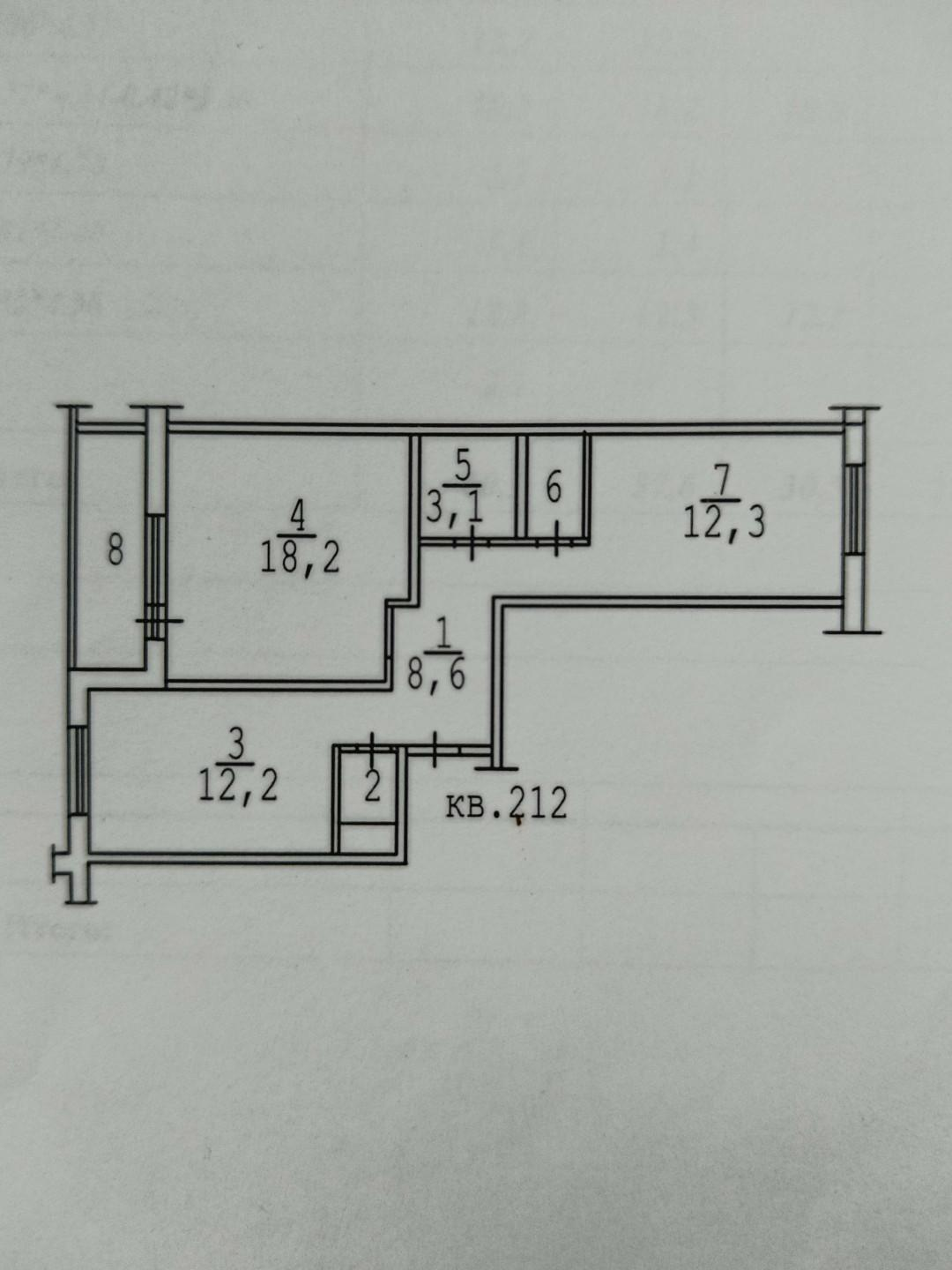 2-комнатная 57.6 м2 в ЖК undefined корпус null этаж 12