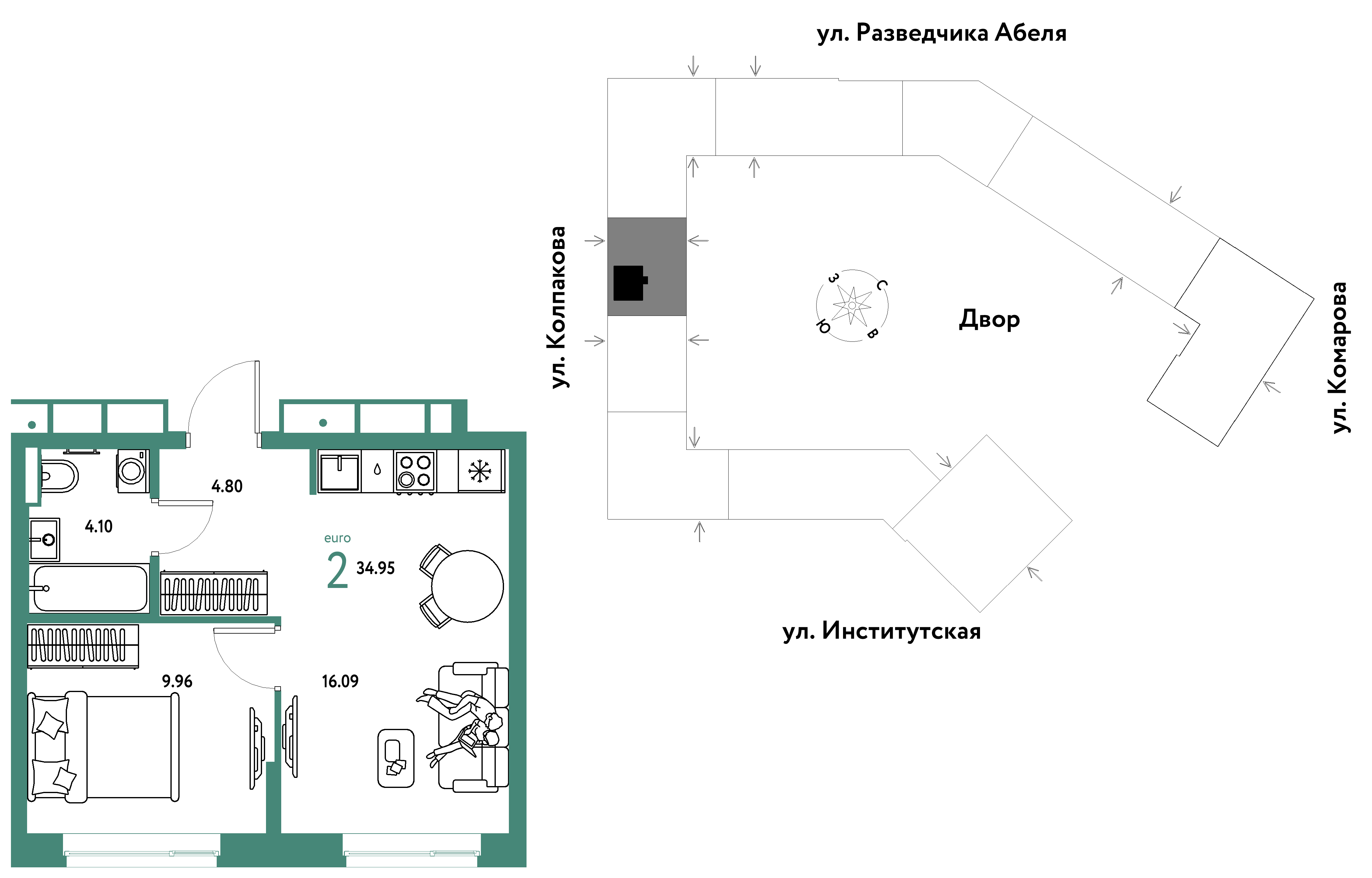 Студия 34 м2 в ЖК Страна.Парковая корпус null этаж 10
