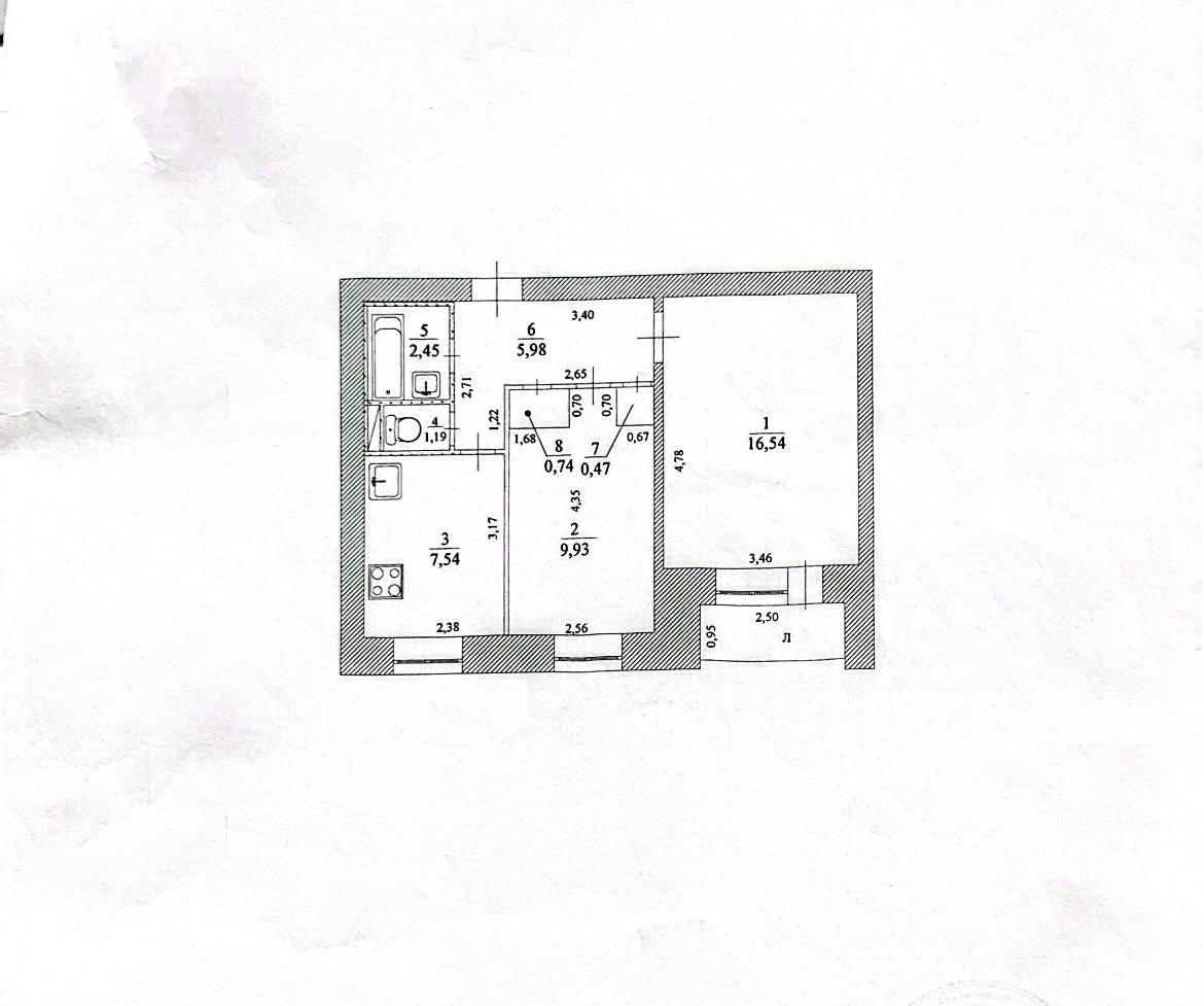 2-комнатная 44.8 м2 в ЖК undefined корпус null этаж 6