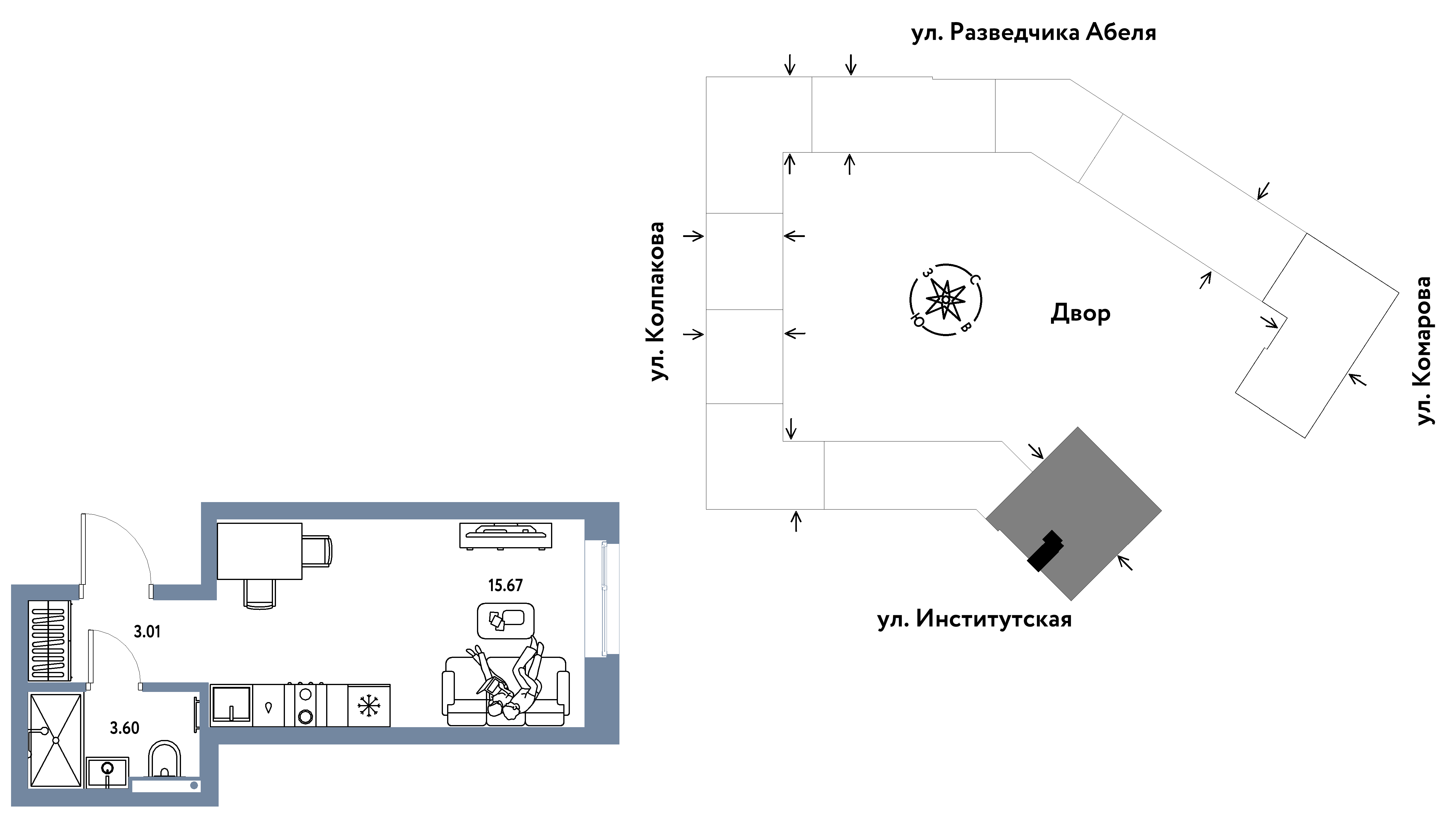Студия 22 м2 в ЖК Страна.Парковая корпус null этаж 21