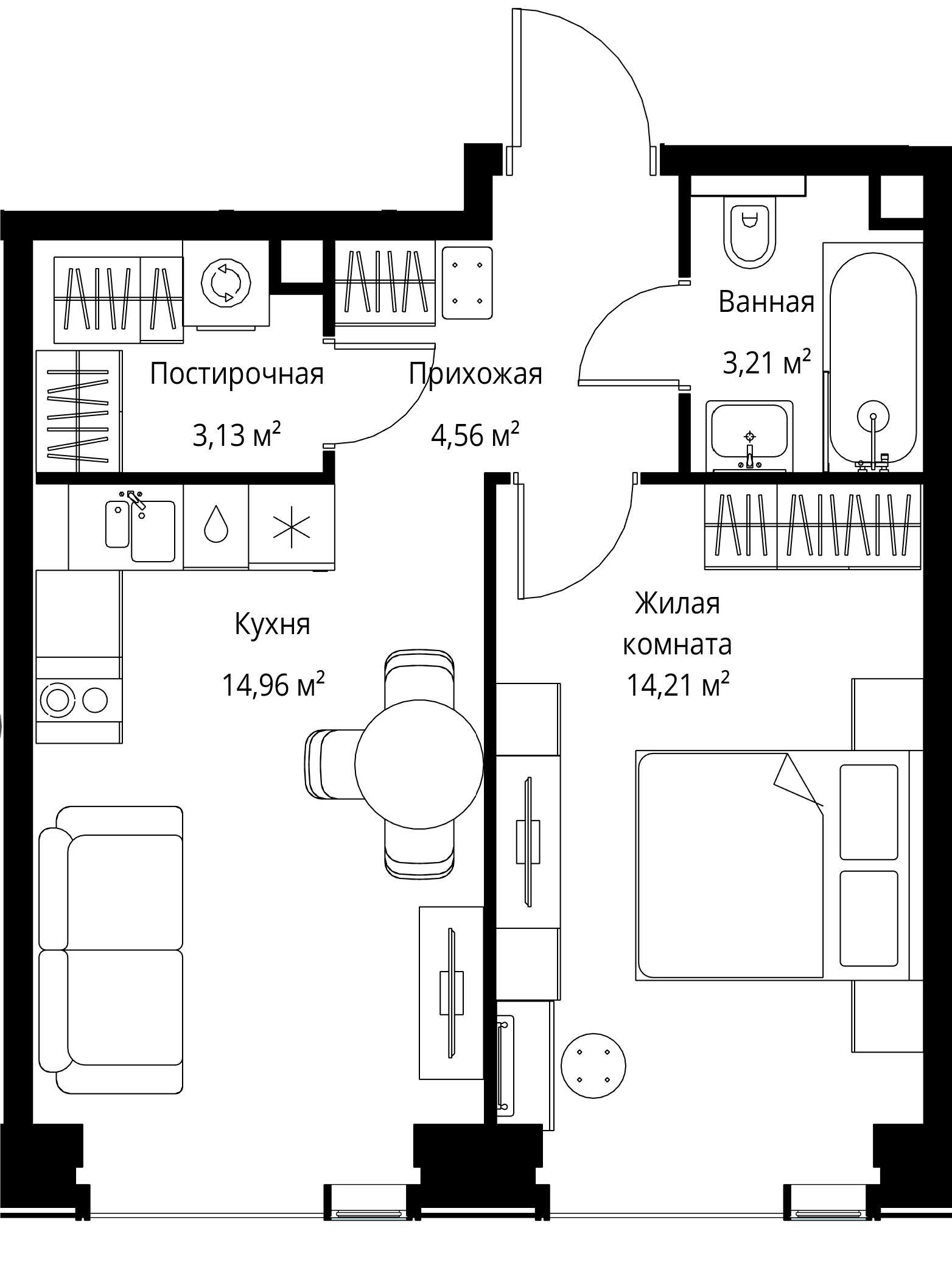 1-комнатная 40 м2 в ЖК СИТИДЗЕН корпус null этаж 10