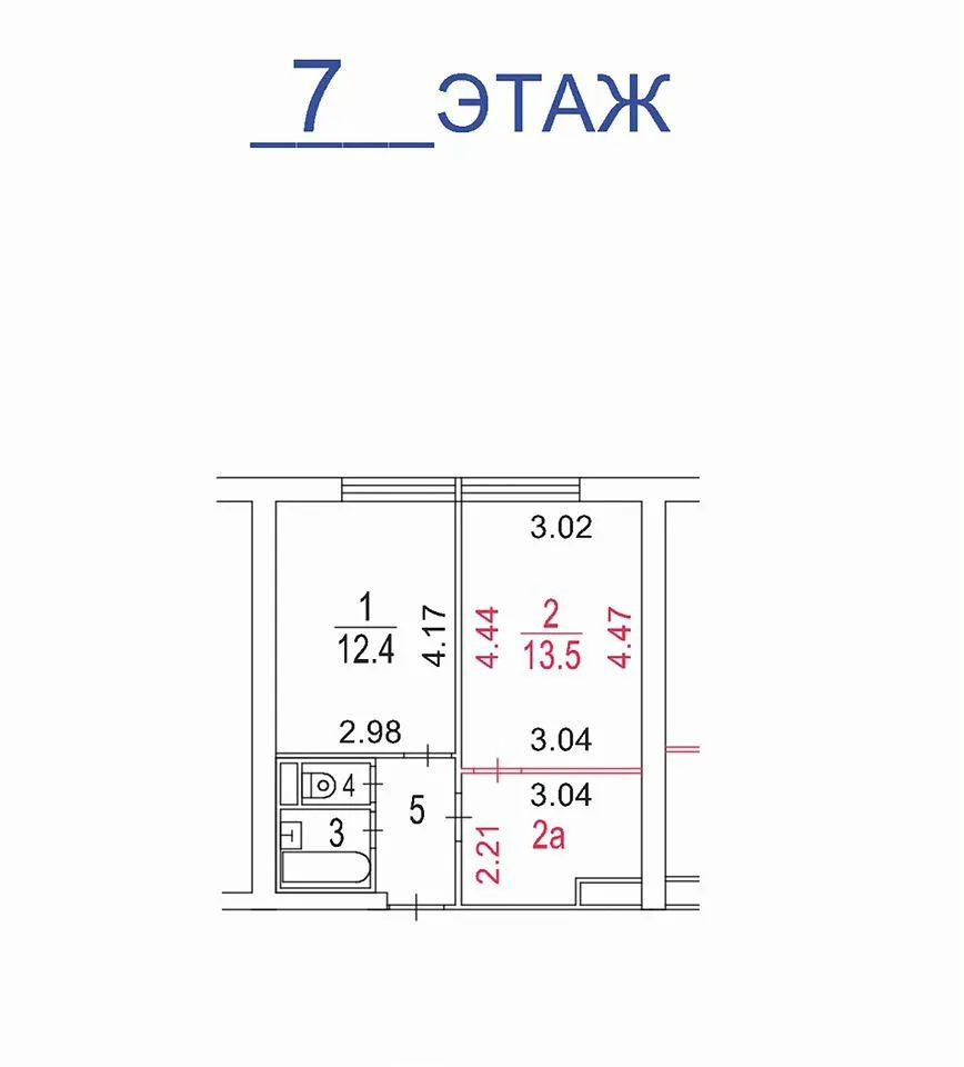 1-комнатная 38.5 м2 в ЖК undefined корпус null этаж 7