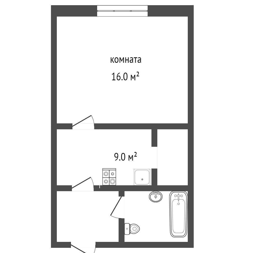 1-комнатная 29 м2 в ЖК undefined корпус null этаж 3