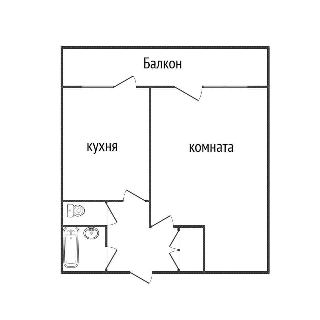 1-комнатная 35.3 м2 в ЖК undefined корпус null этаж 9