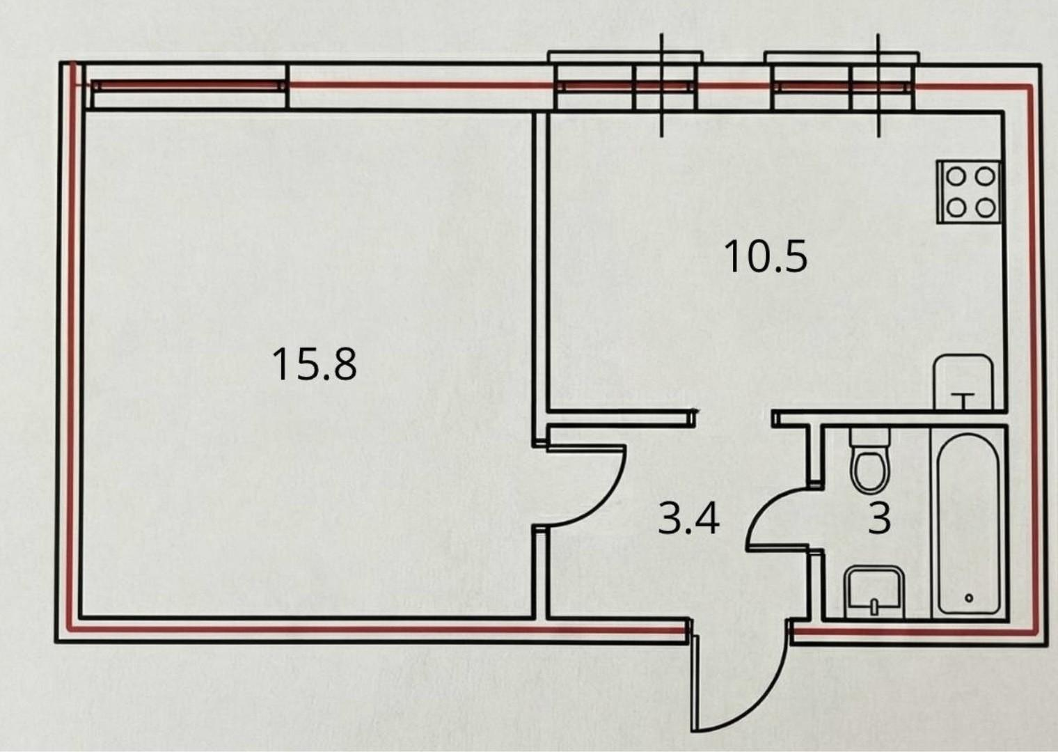 1-комнатная 32.7 м2 в ЖК undefined корпус null этаж null