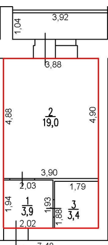 Студия 26.3 м2 в ЖК undefined корпус null этаж 3