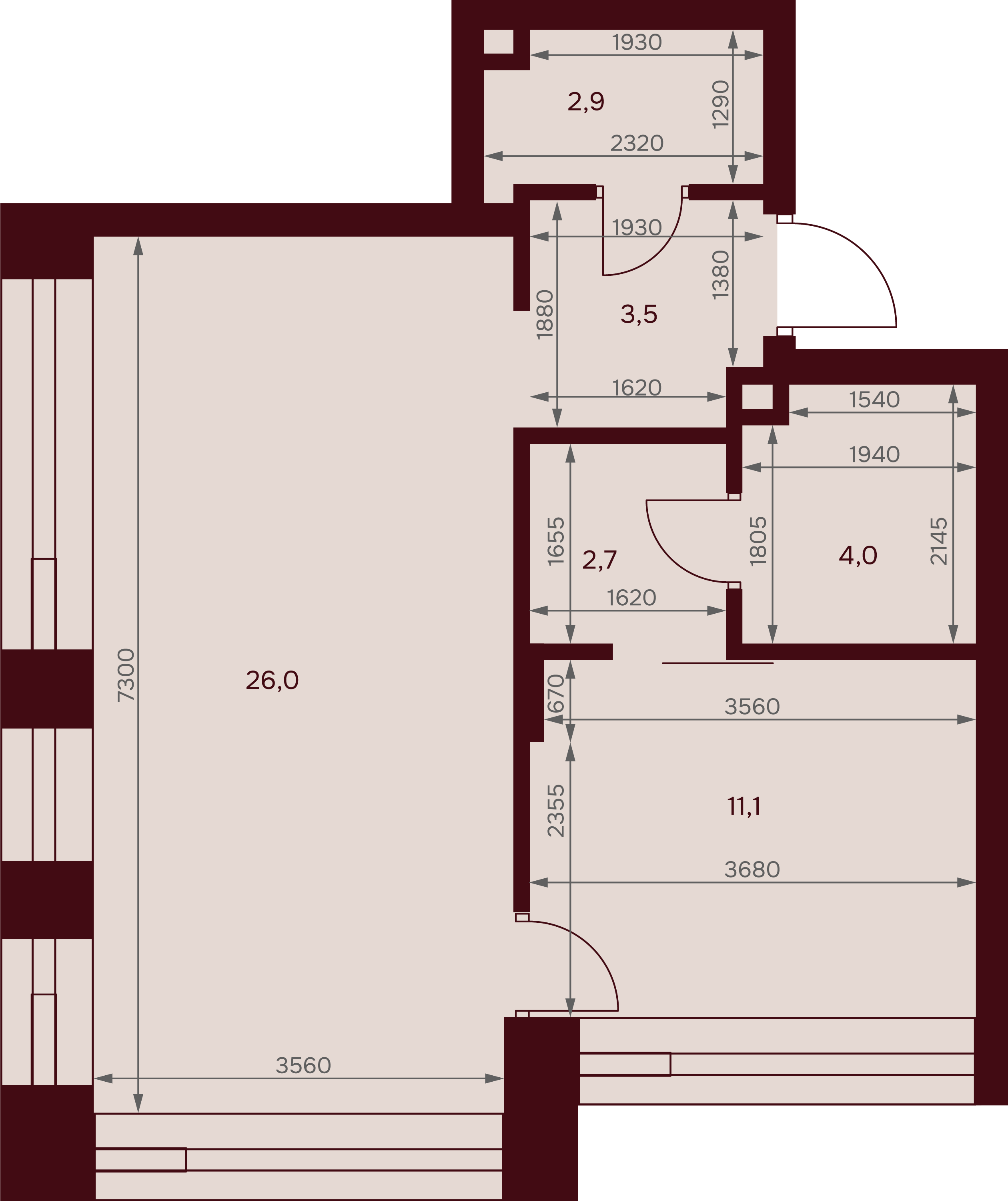 1-комнатная 50 м2 в ЖК Дом 7. Даниловский корпус null этаж 13
