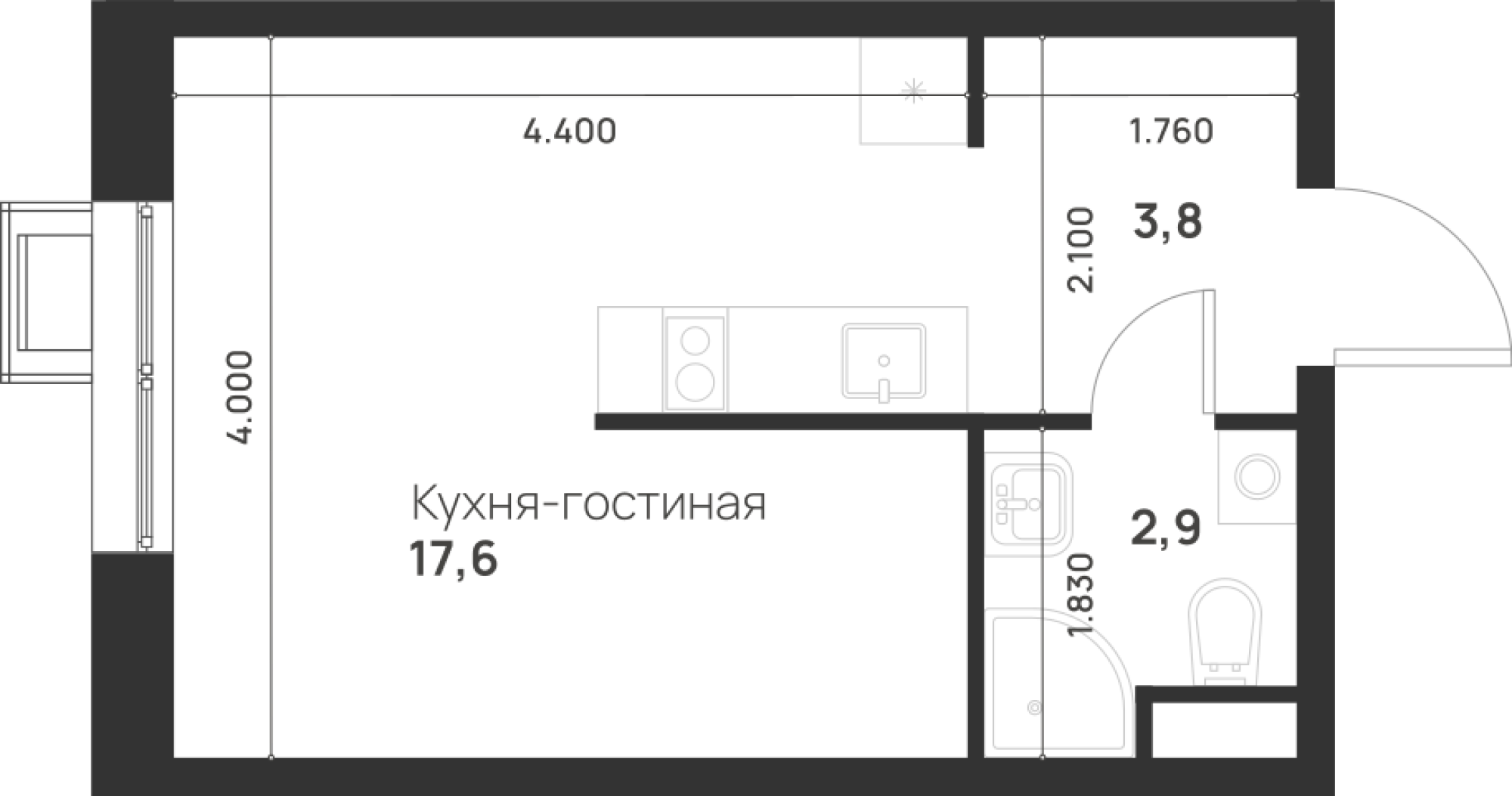 Студия 24 м2 в ЖК Foreville корпус null этаж 8