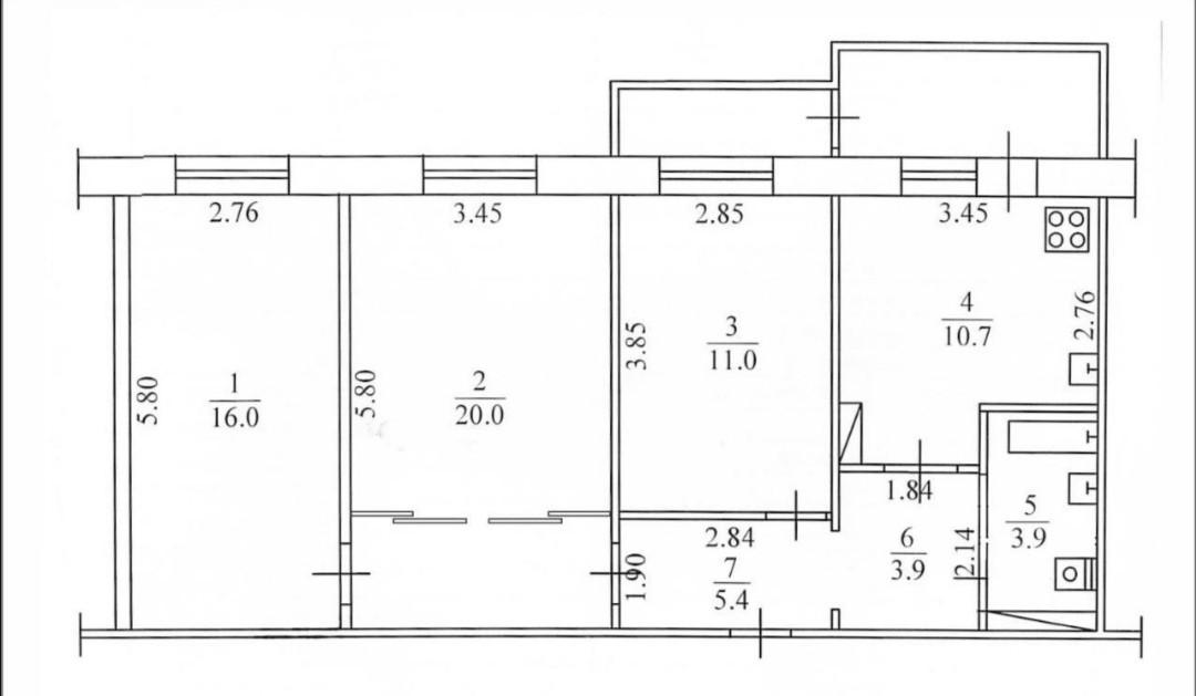 3-комнатная 71 м2 в ЖК undefined корпус null этаж 1