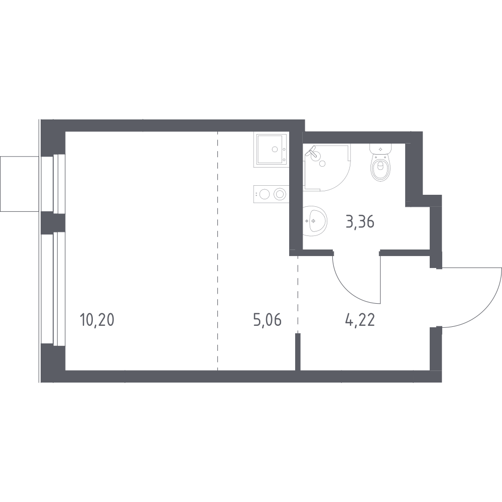 Студия 22 м2 в ЖК Новое Внуково корпус null этаж 3