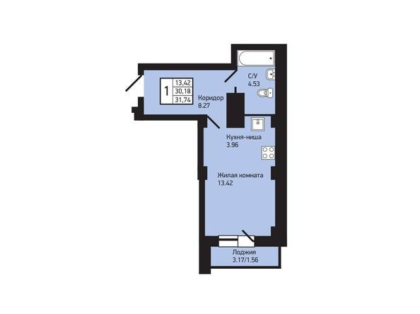 Студия 30 м2 в ЖК undefined корпус null этаж 12