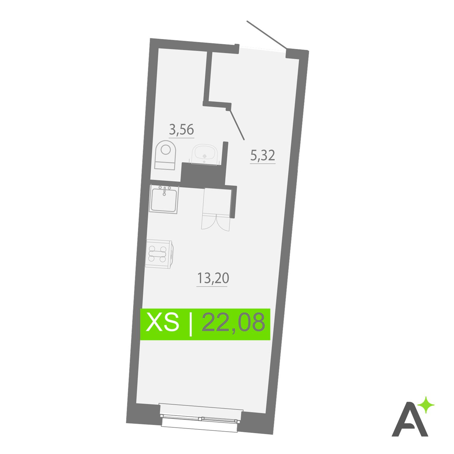 Студия 22 м2 в ЖК Аквилон Рива корпус null этаж 12