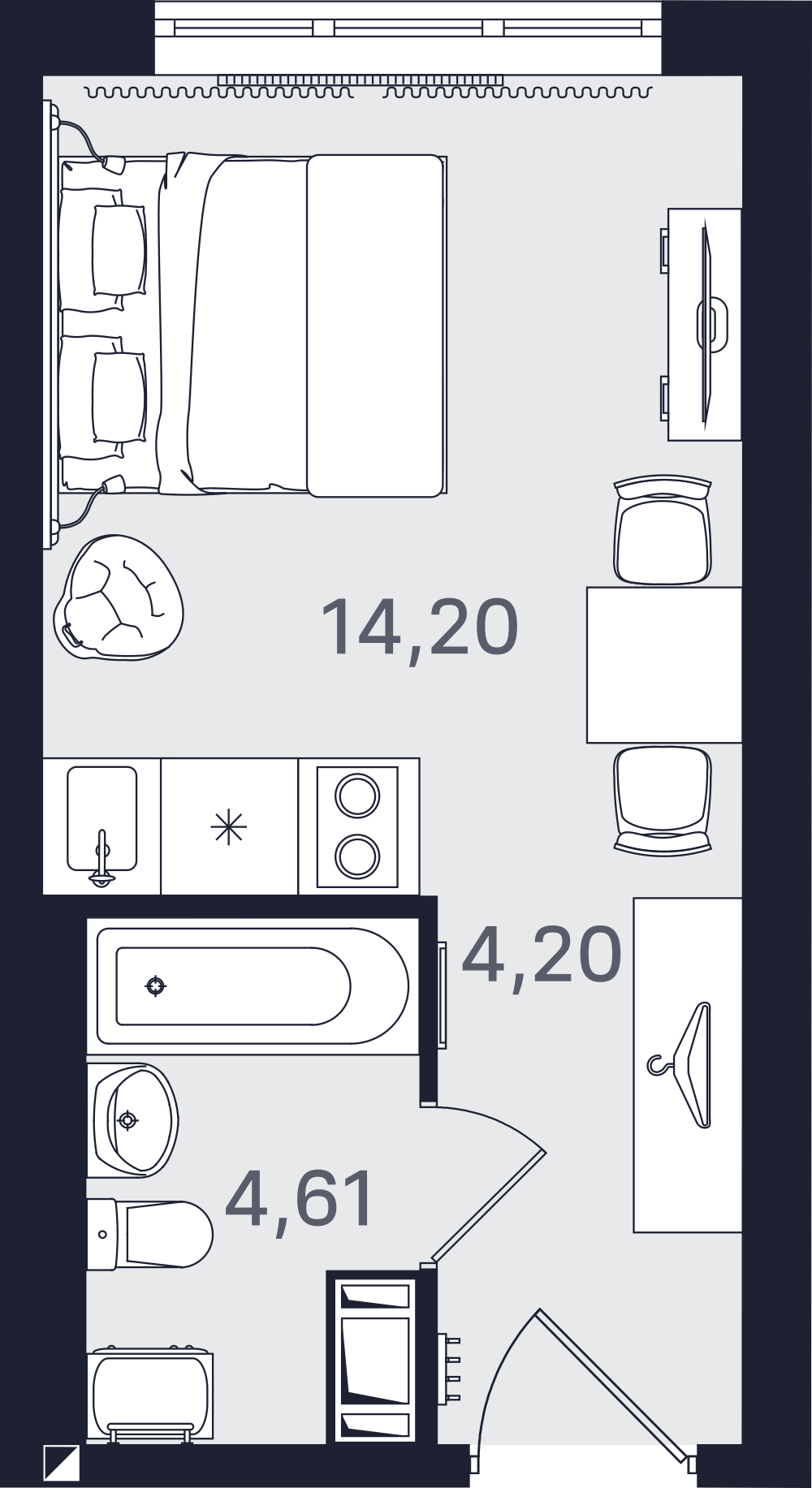 Студия 23 м2 в ЖК Про.Молодость корпус null этаж 7