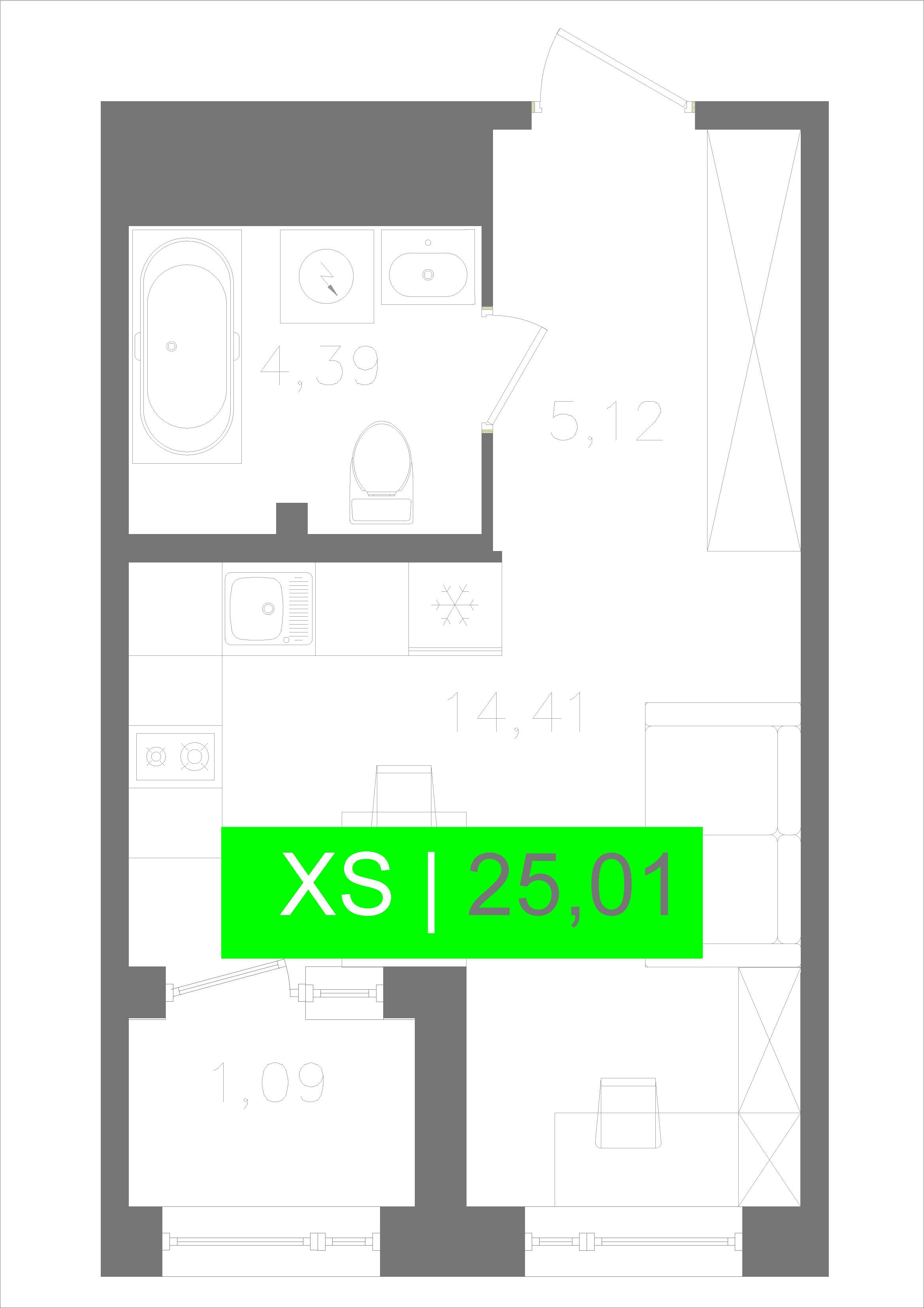Студия 25 м2 в ЖК ОРО от Аквилон корпус null этаж 2