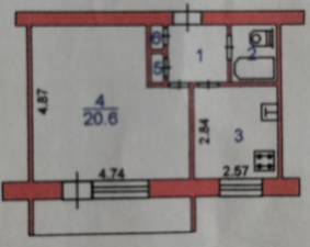 1-комнатная 36.5 м2 в ЖК undefined корпус null этаж 1