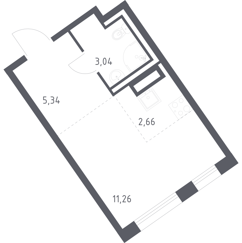 Студия 22 м2 в ЖК Квартал Лаголово корпус null этаж 7