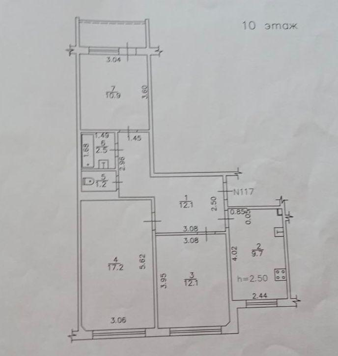 3-комнатная 66 м2 в ЖК undefined корпус null этаж 10