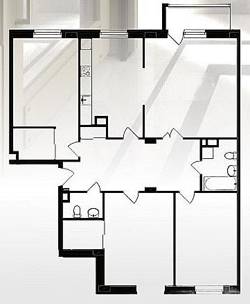 4-комнатная 134.4 м2 в ЖК undefined корпус null этаж 2