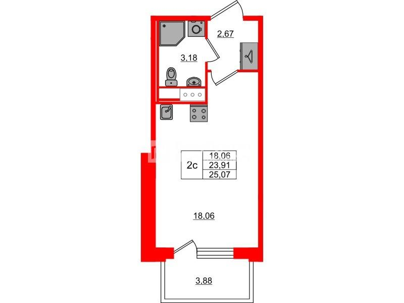 Студия 23 м2 в ЖК Setl Лофт корпус null этаж 12