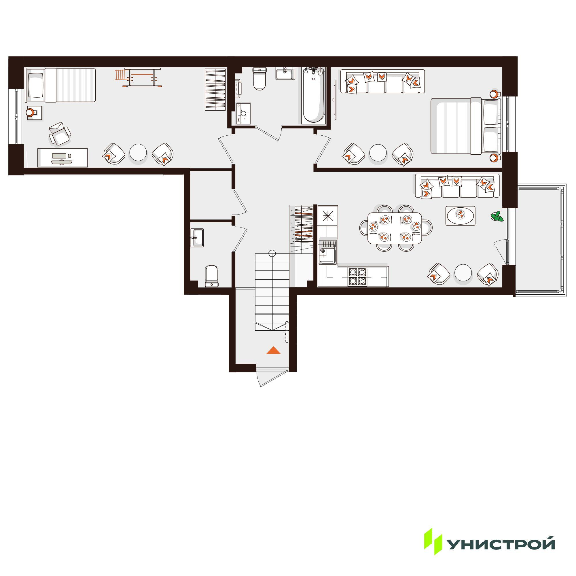 2-комнатная 76 м2 в ЖК Лисино корпус null этаж 3