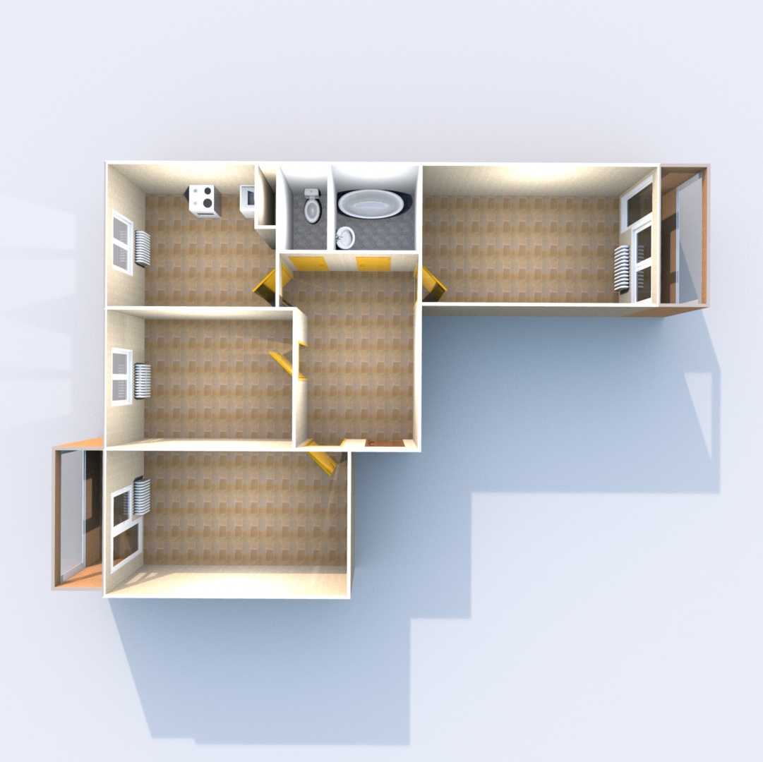 3-комнатная 76.5 м2 в ЖК undefined корпус null этаж 15