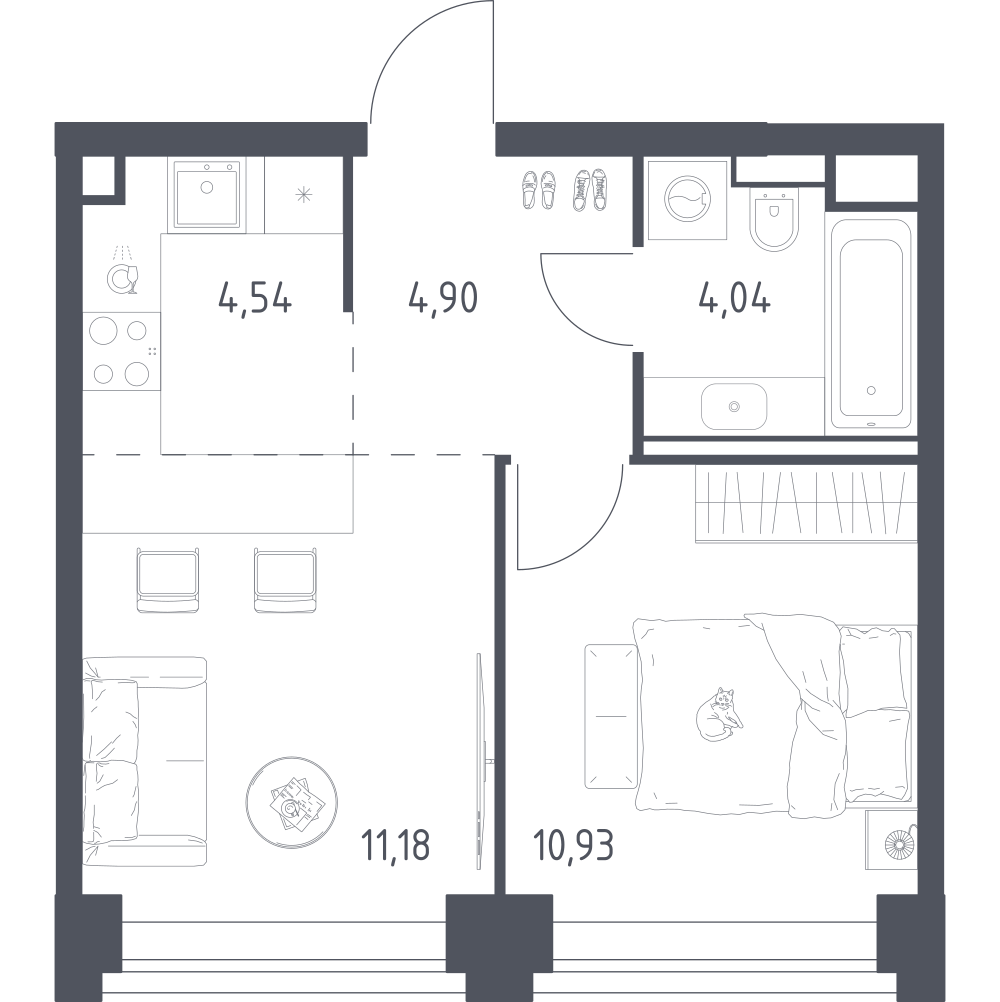 Студия 35 м2 в ЖК NOVA корпус null этаж 2