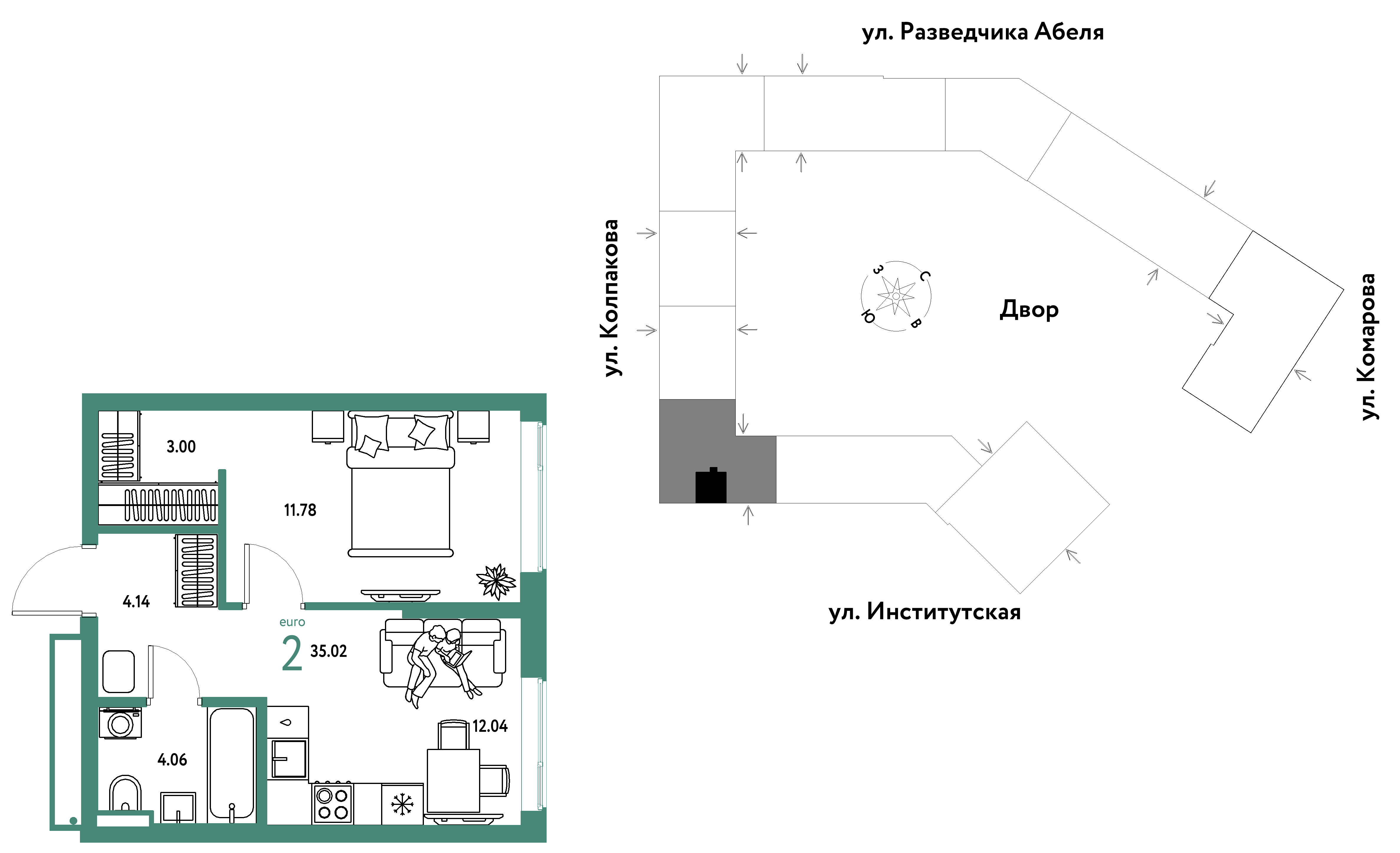 Студия 35 м2 в ЖК Страна.Парковая корпус null этаж 4