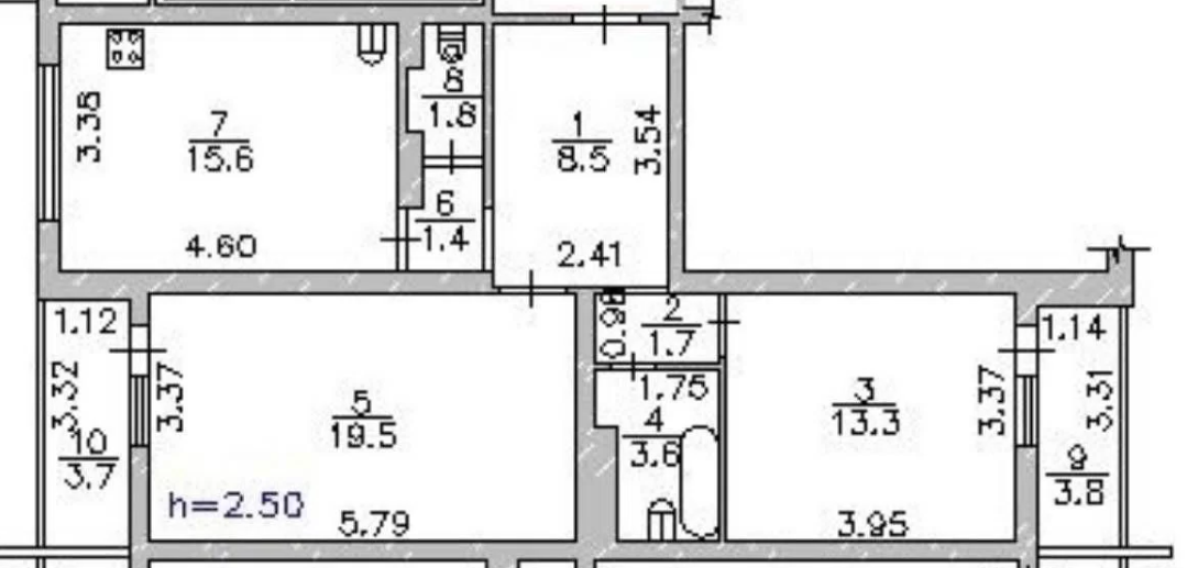 2-комнатная 65.5 м2 в ЖК undefined корпус null этаж 12