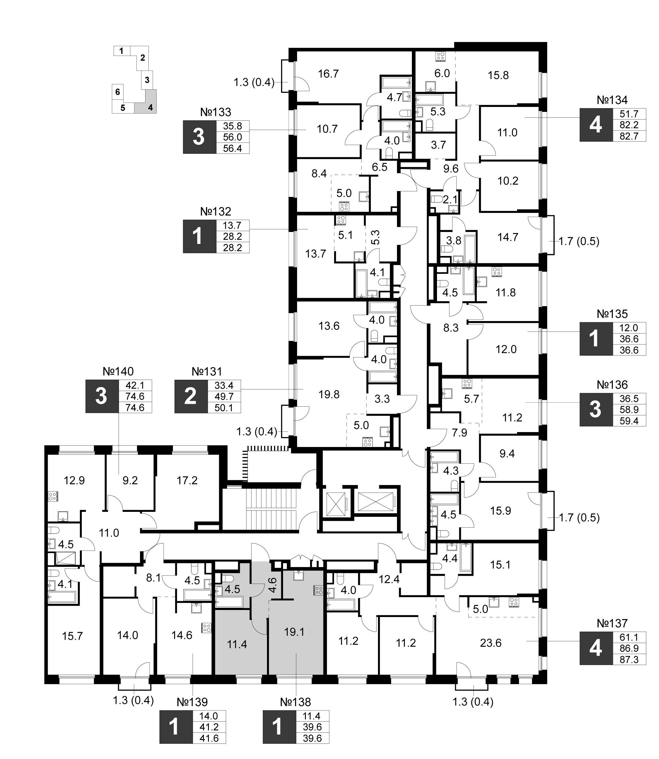 1-комнатная 39 м2 в ЖК Станиславский корпус null этаж 5