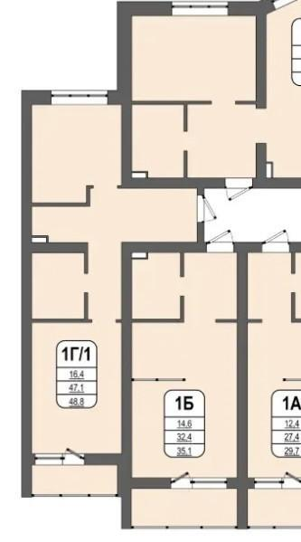 2-комнатная 48.8 м2 в ЖК undefined корпус null этаж 8