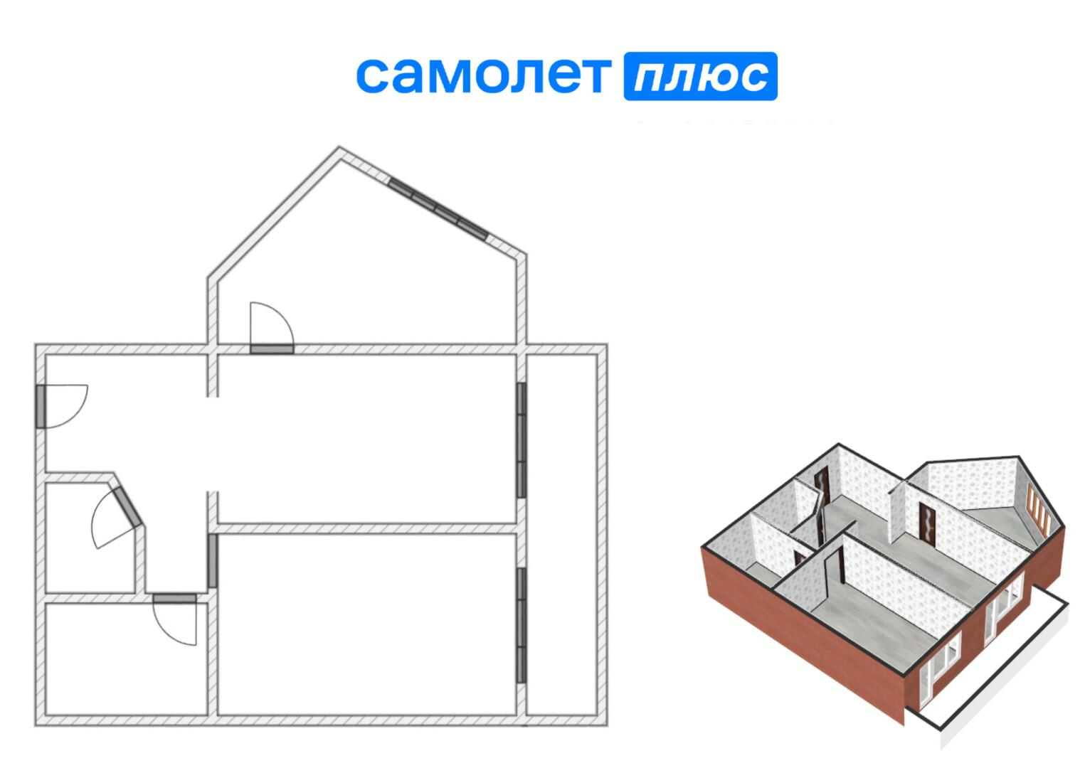 2-комнатная 52.6 м2 в ЖК undefined корпус null этаж 6